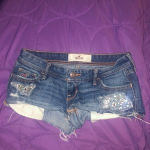 Hollister sequin patch jean shorts